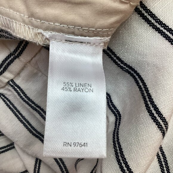 J.Jill Womens 4 Striped Linen Rayon Wide-Leg Pants Ivory & Black - Picture 10 of 11